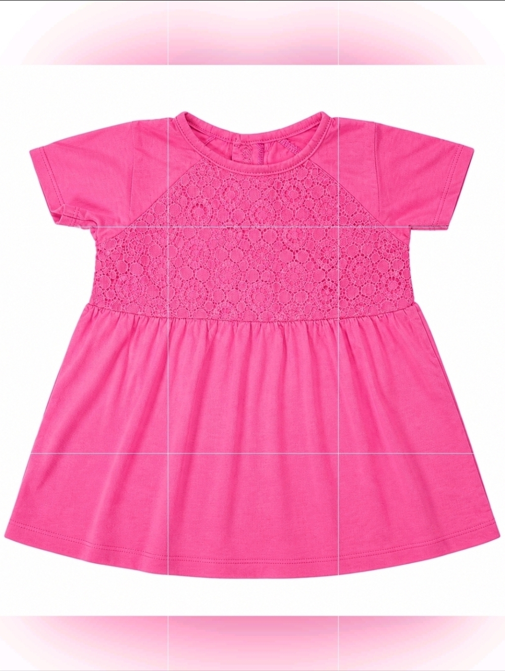 Carter's Girl 12 Month Hot Pink Lace Dress Top Shirt
